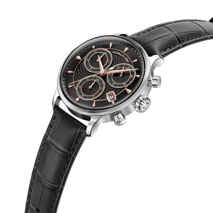 Cerruti 1881 Dervio Men's Chronograph Black Leather Watch - CIWGC0073301