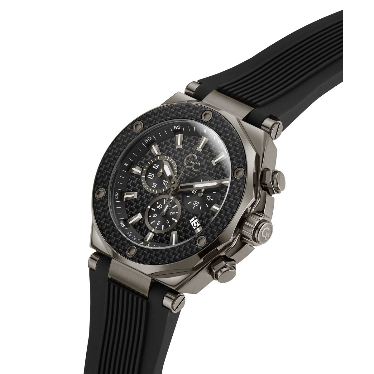 Gc Legacy Chrono Silicone Men Watch Black Silicone Strap Z18009G2