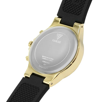 Guess GW0257L1 Ladies Watch Multi-function Movement Round Shape Black Smooth Silicone Strap