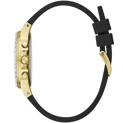 Guess GW0257L1 Ladies Watch Multi-function Movement Round Shape Black Smooth Silicone Strap