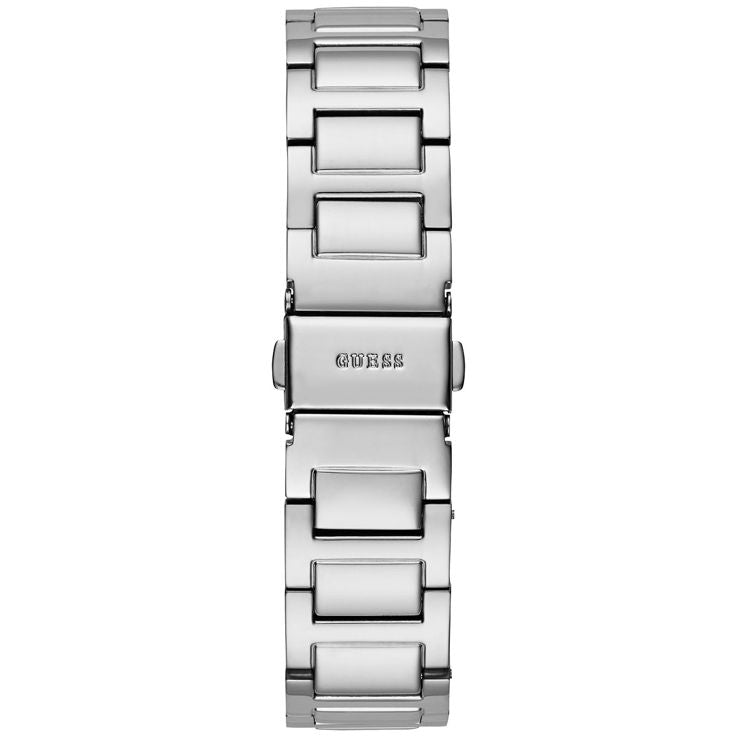 GUESS Ladies DECO GW0472L1 Silver Tone Multi-function Watch 35mm Rhinestone New