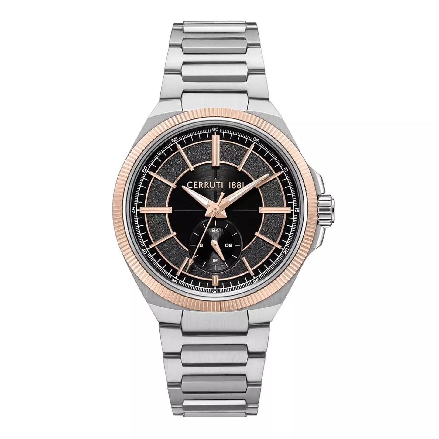 Cerruti 1881 Black Dual-Time Two-Tone Watch CIWGK0084403