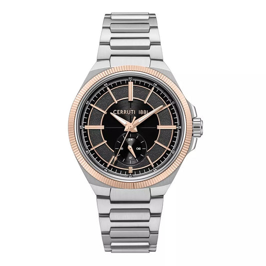 Cerruti 1881 Black Dual-Time Two-Tone Watch CIWGK0084403