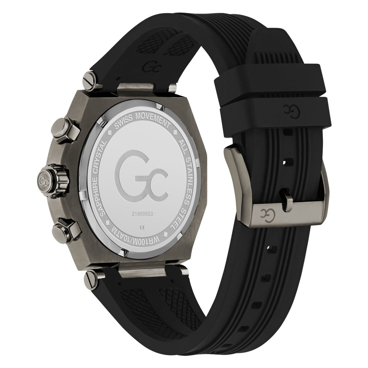 Gc Legacy Chrono Silicone Men Watch Black Silicone Strap Z18009G2