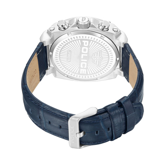 Police Men's Norwood (45mm) Skeleton Chronograph Dial / Blue Leather Strap