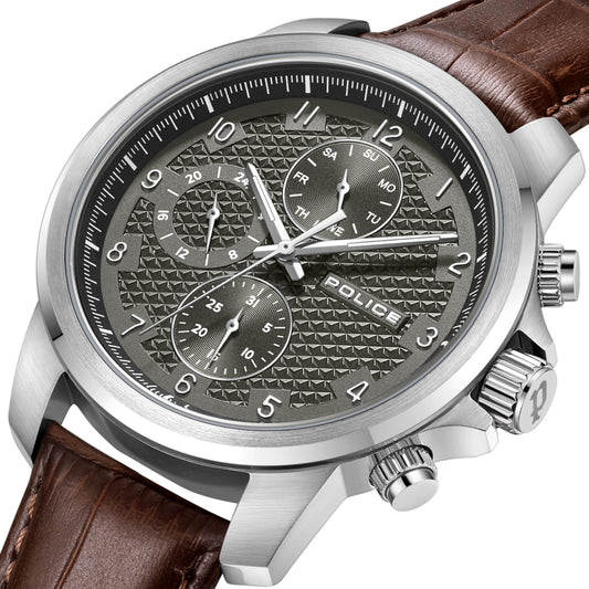 Police Mensor Gents Chronograph Watch With Leather Strap 44mm PEWJF0021501