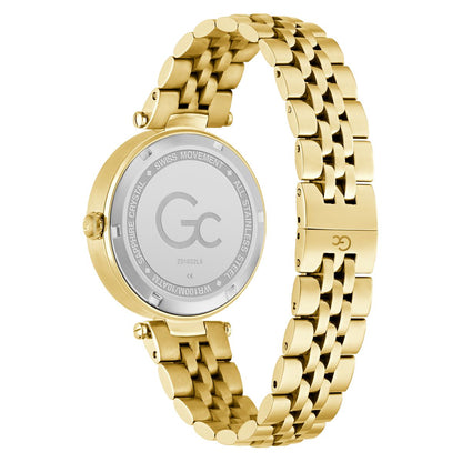 Gc Flair Crystal Mid Size Metal Women Watch Yellow Gold Stainless Steel Bracelet Z01022L6