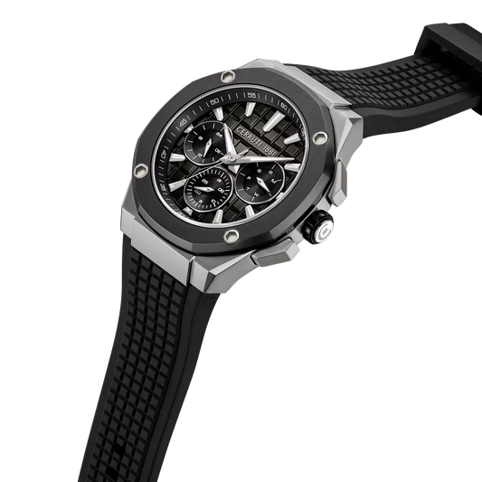 Cerruti 1881 Razzuolo Chronograph Watch for Men - Black Dial, Black Strap