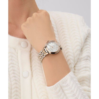 Gc Allure Mid Size Metal Women Watch Silver & Rose Gold Stainless Steel Bracelet Z64001L1