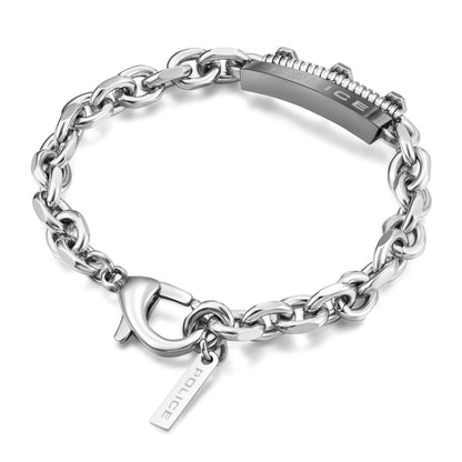 POLICE BOLT SS SHINY BRUSHED GUN IP SCREW BRACELET