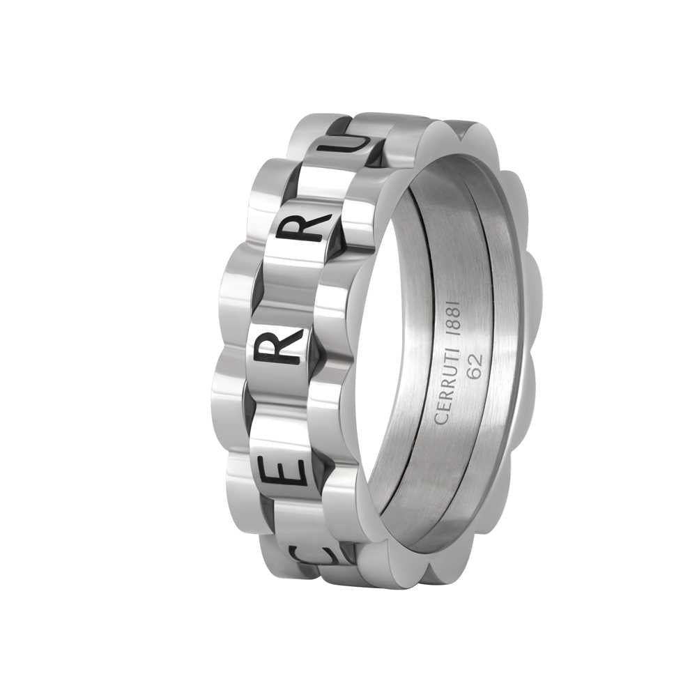 Cerruti 1881 Fluted Steel Ring (Plain) CIAGF0015704