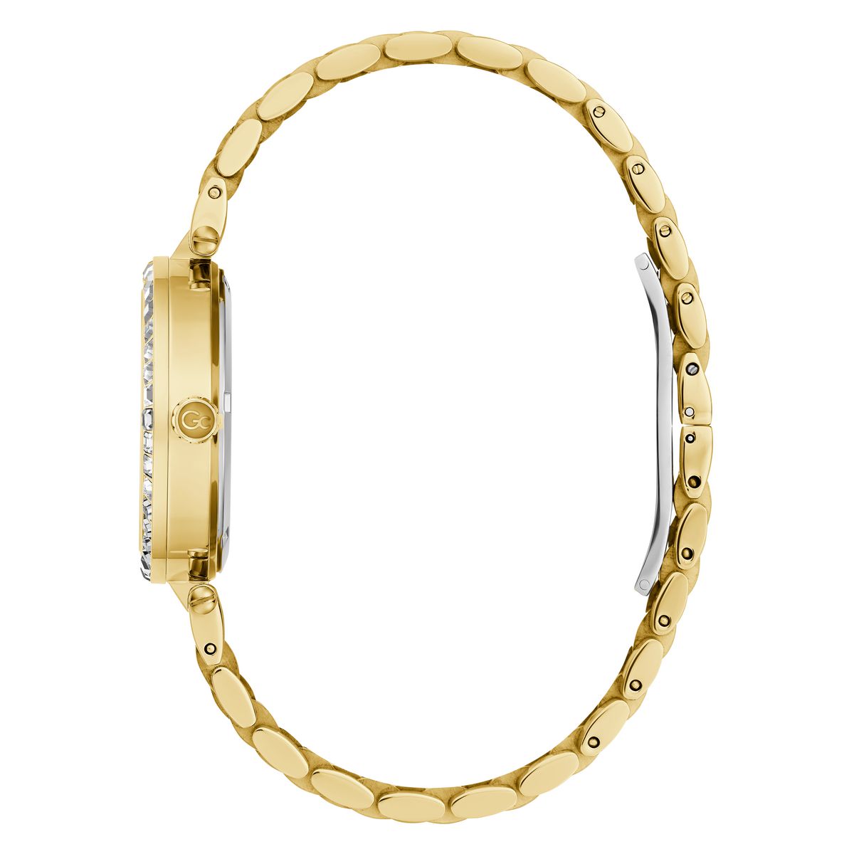 Gc Flair Crystal Mid Size Metal Women Watch Yellow Gold Stainless Steel Bracelet Z01022L6