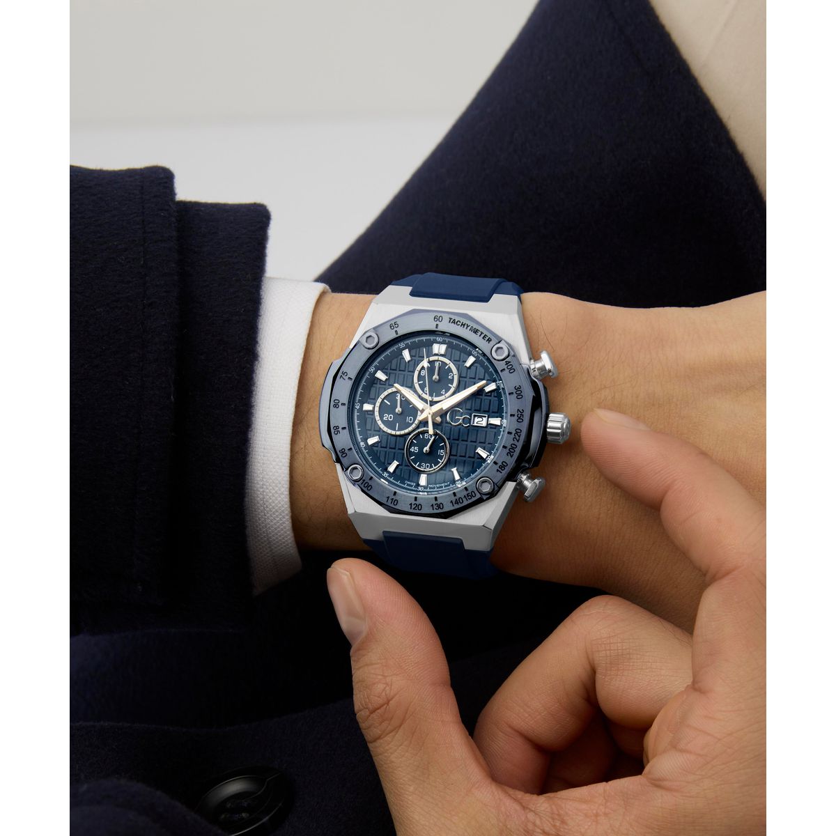 Gc IdolSport Chrono Silicone Men Watch Blue Silicone Strap Z68003G7