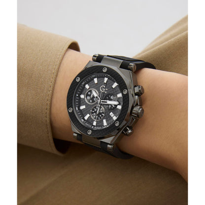 Gc Legacy Chrono Silicone Men Watch Black Silicone Strap Z18009G2