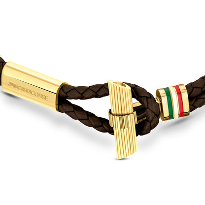 Ducati DTAGB2136804 Scudetto Brown & Gold Bracelet