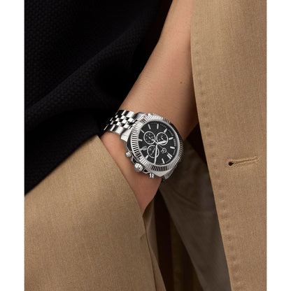 Gc Flair Coussin Chrono Metal Men Watch Silver Stainless Steel Bracelet Z64006G2