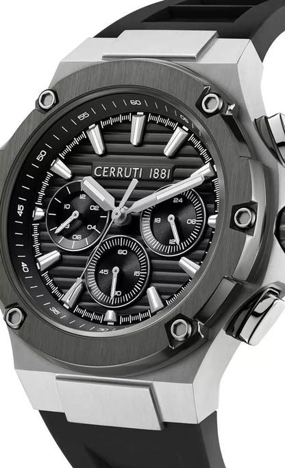 Cerruti 1881 Black Striped Dial Chrono CIWGQ0085701