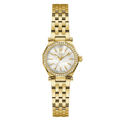 Gc Gleam Mini Small Size Metal Women Watch Yellow Gold Stainless Steel Bracelet Z54005L9
