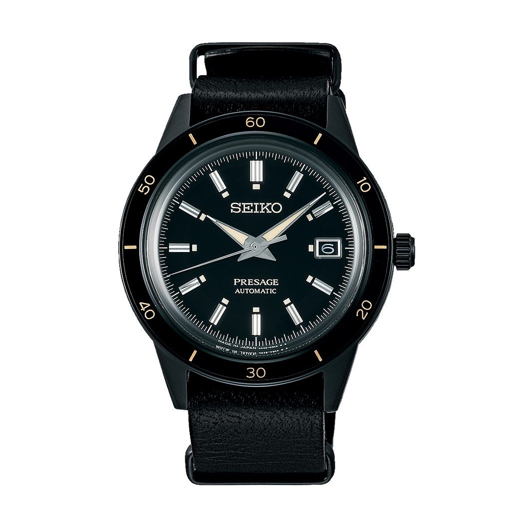 SEIKO Ladies' Hand Watch PRESAGE Black Leather Band Black Dial SRPH95J1