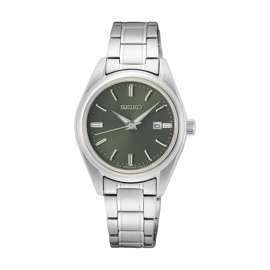 SEIKO Ladies' Hand Watch QUARTZ Stainless Band Oily Dial SUR533P1