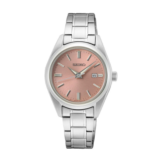 SEIKO Ladies' Hand Watch QUARTZ Stainless Band Pink Dial SUR529P1