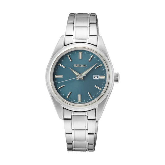 SEIKO Ladies' Hand Watch QUARTZ Stainless Band Turquoise Dial SUR531P1