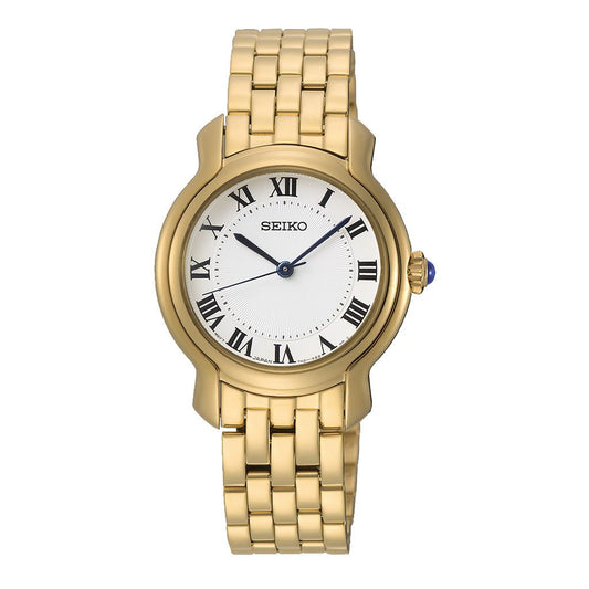 SEIKO Ladies' Hand Watch QUARTZ Stainless Band White Dial SRZ520P1