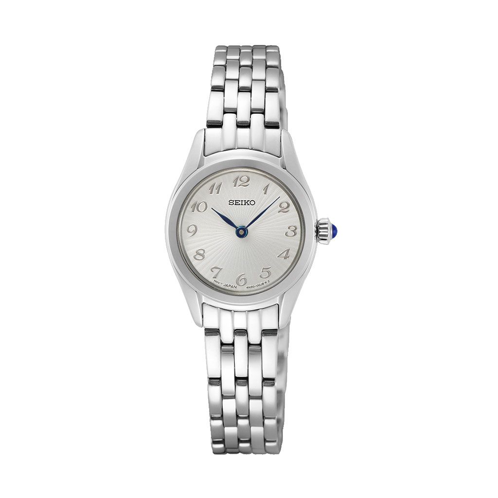 SEIKO Ladies' Hand Watch QUARTZ Stainless Band, White Dial SWR057P1