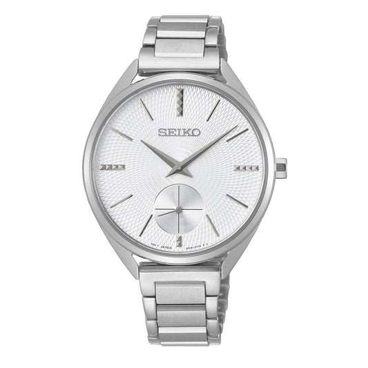 SEIKO Ladies' Hand Watch QUARTZ Stainless Band, White Dial SRKZ53P1