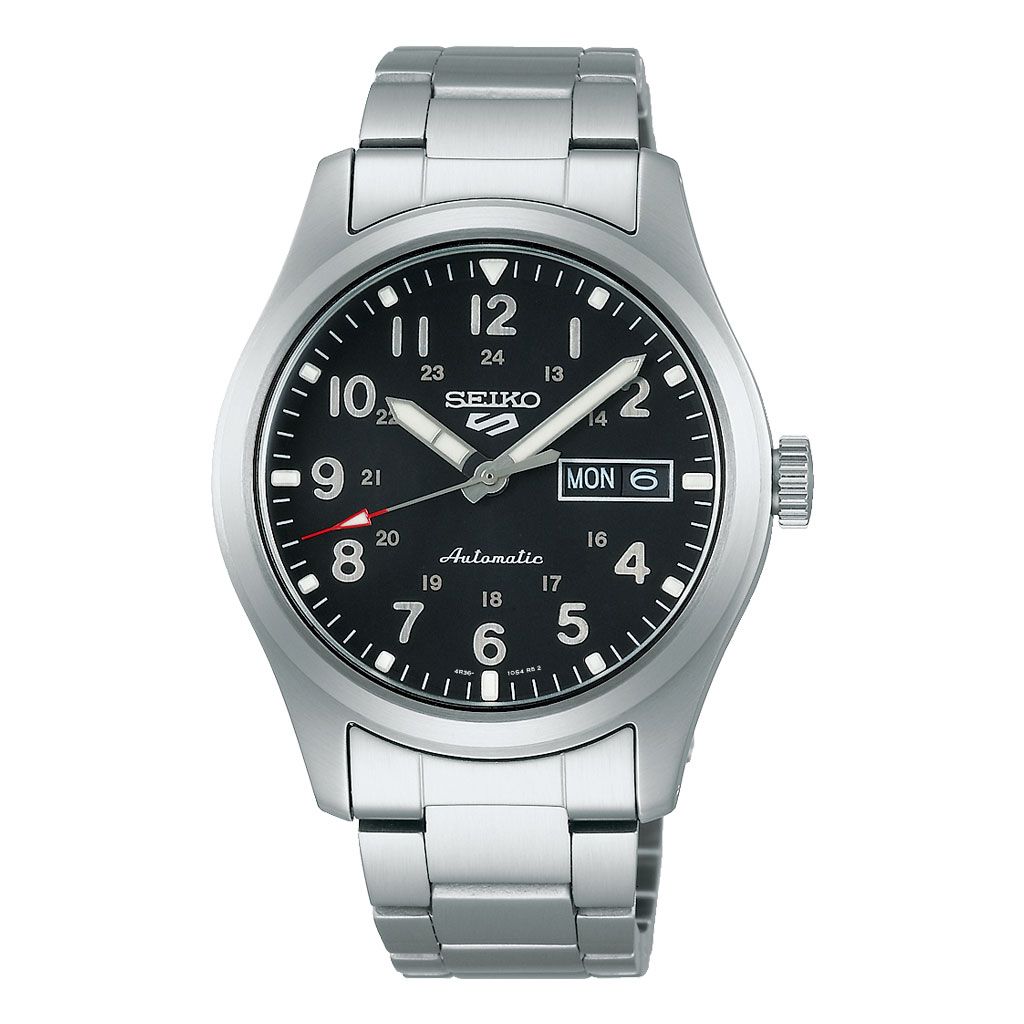SEIKO Men's Hand Watch 5 SPORTS Stainless Band Black Dial SRPG27K1