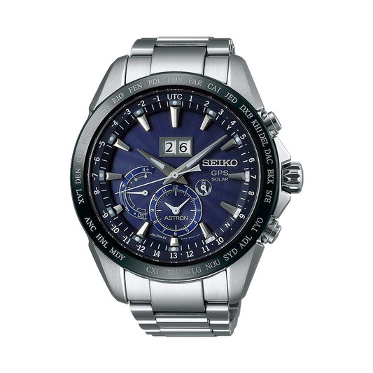 SEIKO Men's Hand Watch ASTRON Stainless Steel Band, Blue Dial SSE147J1