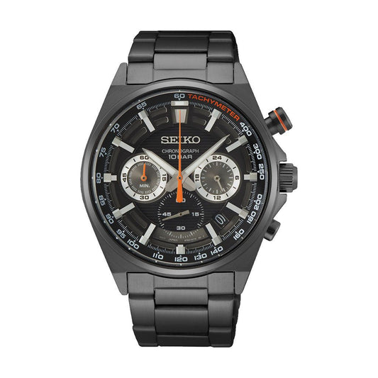 SEIKO Men's Hand Watch CHRONOGRAPH Stainless Band Black Dial SSB399P1
