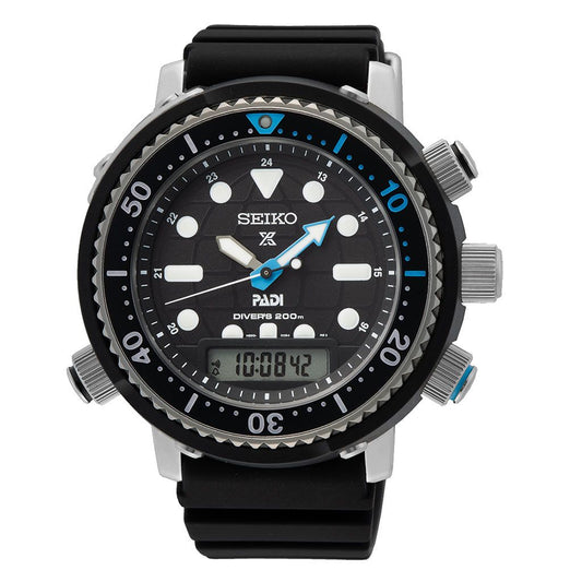 SEIKO Men's Hand Watch PROSPEX Black Silicone Strap Black Dial SNJ035P1