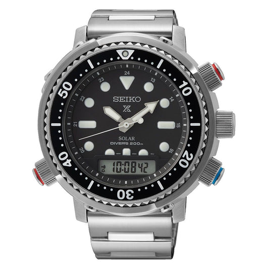 SEIKO Men's Hand Watch PROSPEX Stainless Band Black Dial SNJ033P1