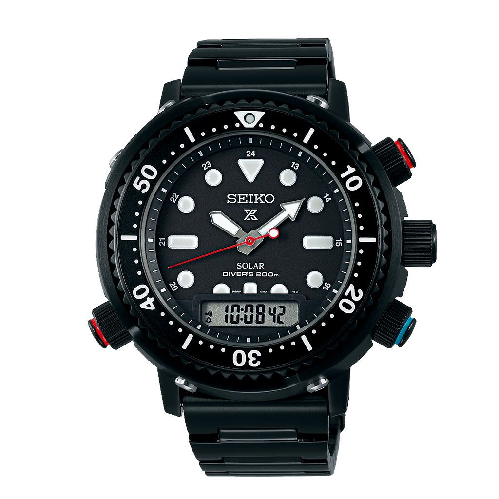 SEIKO Men's Hand Watch PROSPEX Stainless Band Black Dial SNJ037P1