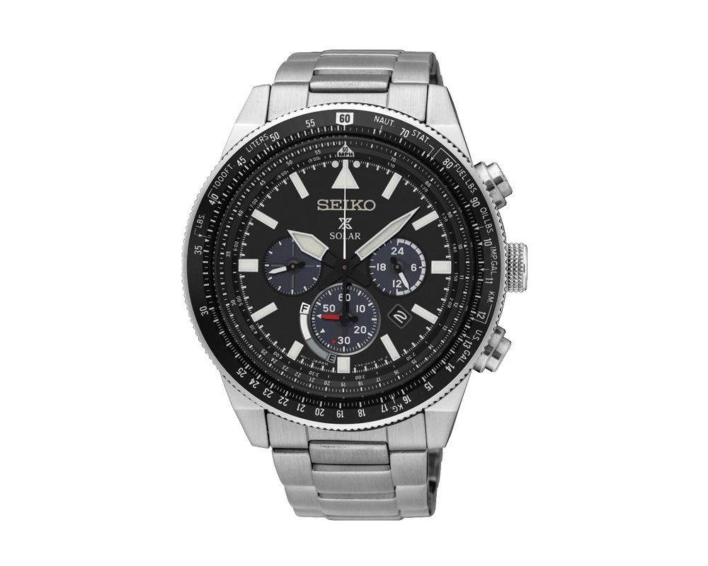 SEIKO Men's Watch PROSPEX Stainless Bracelet, Black Dial SSC607P1