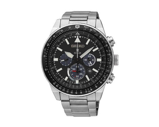 SEIKO Men's Watch PROSPEX Stainless Bracelet, Black Dial SSC607P1
