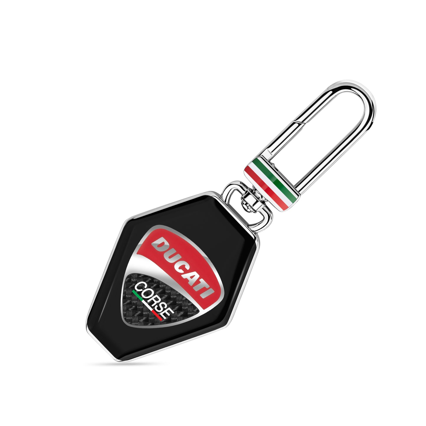 Ducati DTAGK2138001 Stile Stainless Steel + Black Enamel Keyring