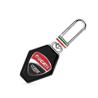 Ducati DTAGK2138001 Stile Stainless Steel + Black Enamel Keyring