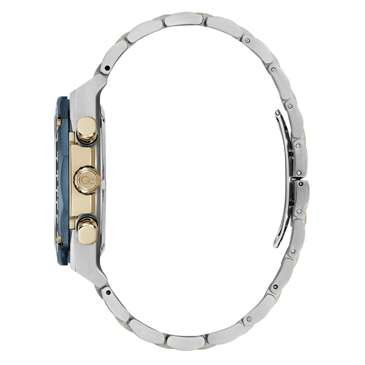 Gc Idol Sport Chrono Metal Men Watch Silver & Yellow Gold Stainless Steel Bracelet Z68001G7