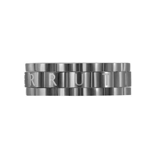 Cerruti 1881 Fluted Steel Logo Ring CIAGF0015702