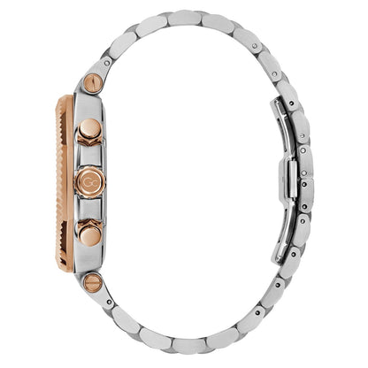 Gc Atlas Chrono Metal Men Watch Silver & Rose Gold Stainless Steel Bracelet Z66002G7