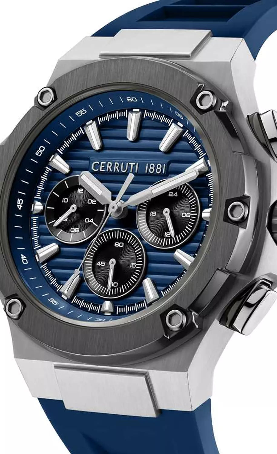 Cerruti 1881 Blue Striped Dial Chrono CIWGQ0085702
