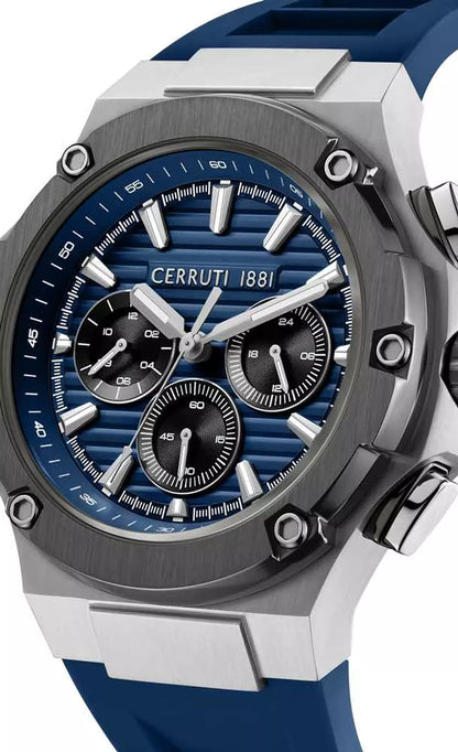 Cerruti 1881 Blue Striped Dial Chrono CIWGQ0085702