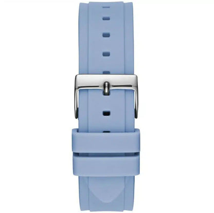 Guess Confetti Crystal Women's Watch with Silver Dial and Blue Rubber Strap - W1098L3