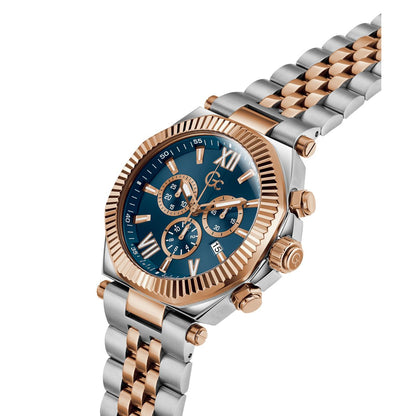 Gc Atlas Chrono Metal Men Watch Silver & Rose Gold Stainless Steel Bracelet Z66002G7