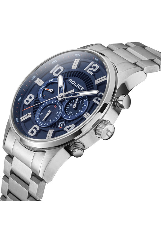 Police Addis Men's Silver Stainless Steel Band Watch PEWJK2203101