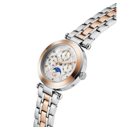 Gc TopChic Mid Size Metal Women Watch Silver & Rose Gold Stainless Steel Bracelet Z62001L2