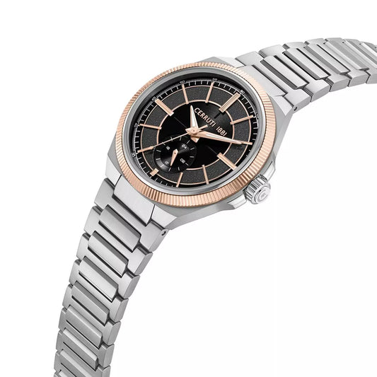 Cerruti 1881 Black Dual-Time Two-Tone Watch CIWGK0084403