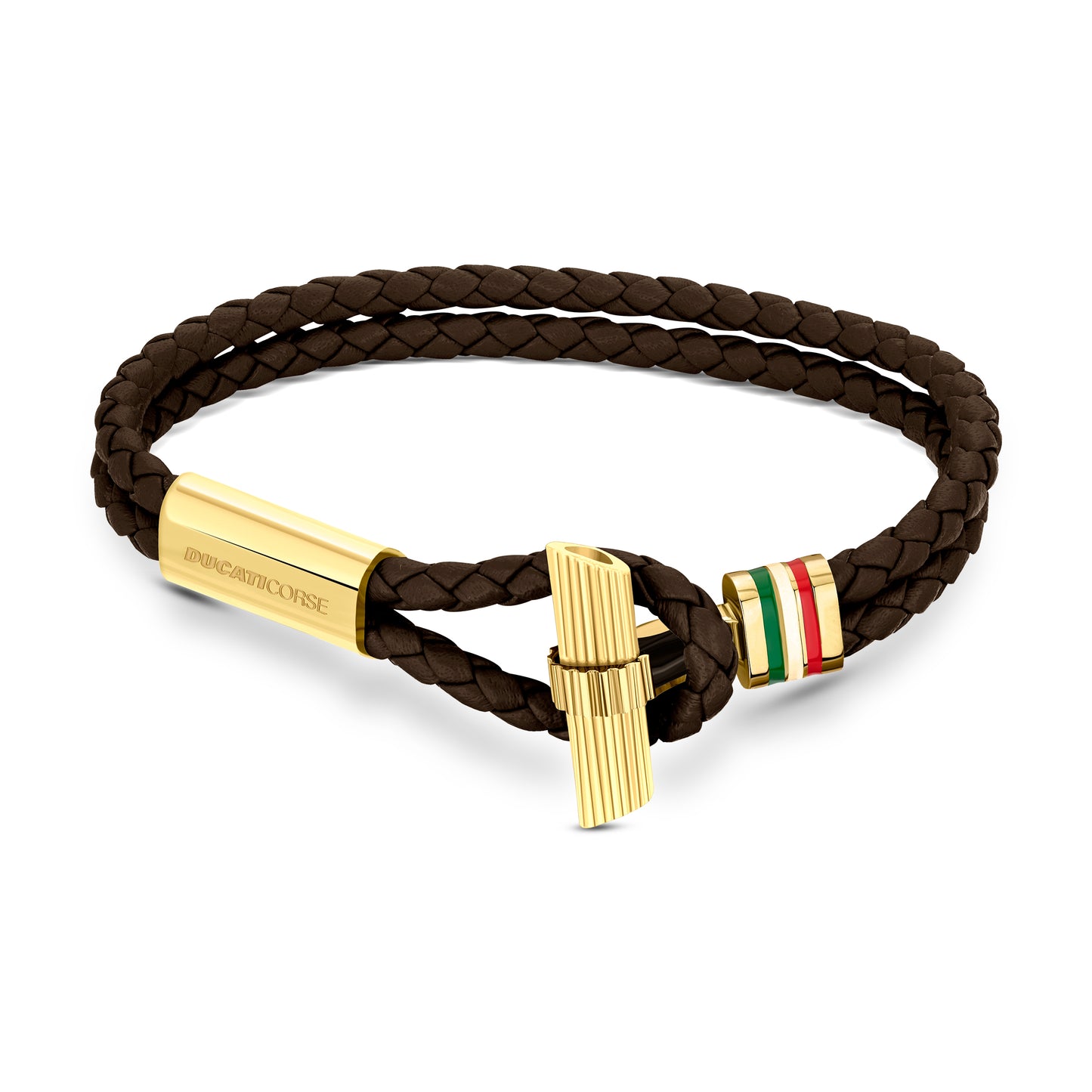 Ducati DTAGB2136804 Scudetto Brown & Gold Bracelet